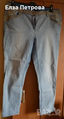 Дамски пролетно-летни светлосини дънки със златисто; 3XL÷ 4XL