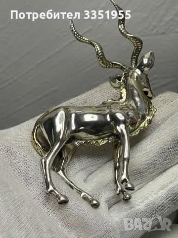Статуетка на Елен от масивно сребро, снимка 13 - Статуетки - 49878252