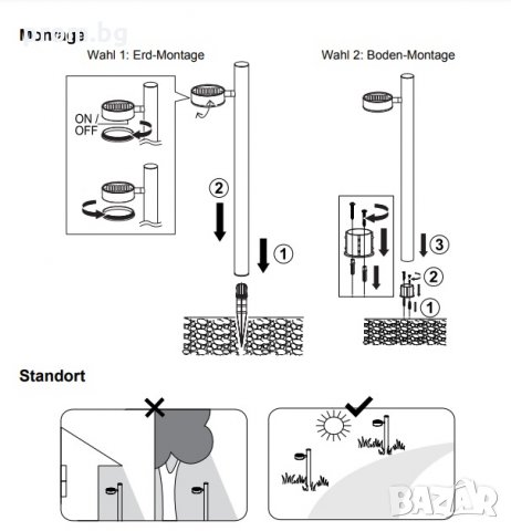 Соларна лампа за външна употреба, фотоволтаична, внос от Германия, снимка 12 - Соларни лампи - 31441446