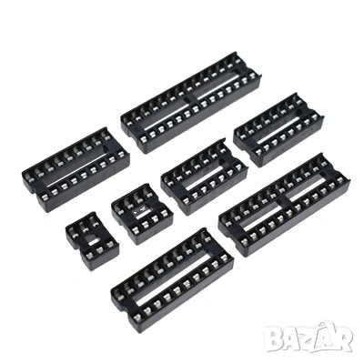 Комплект DIP IC сокети 66 части (6–28 пина, 2.54mm), снимка 3 - Друга електроника - 53917898
