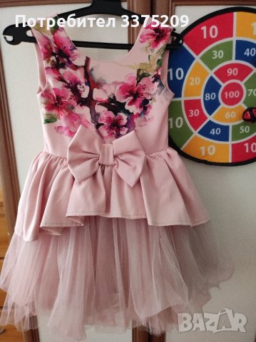 детска рокля розова-128, снимка 2 - Детски рокли и поли - 42106460