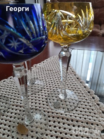 Кристални цветни чаши, снимка 5 - Чаши - 42702782