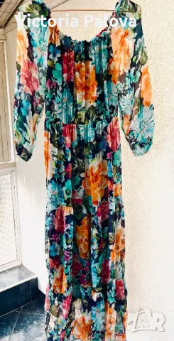 Дълга рокля Италия коприна и вискоза, снимка 7 - Рокли - 47456421