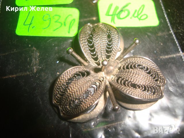 ФИЛИГРАННО СРЕБЪРНО ЦВЕТЕ АРТ БИЖУ АПЛИКАЦИЯ ВИНТИДЖ РЕТРО УКРАШЕНИЕ 17253, снимка 7 - Антикварни и старинни предмети - 31196245