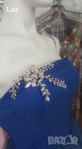 официална рокля в микс от индиго и тъмно синьо с камъни, снимка 6 - Рокли - 29297896