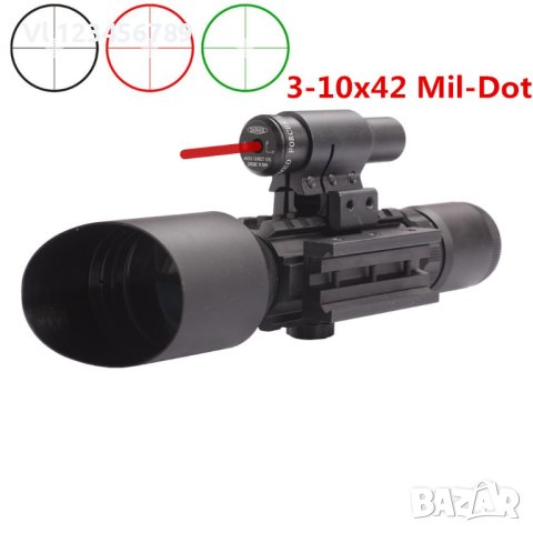 Райфълскоп /снайперна оптика с бързомер+ лазер 3-10X42E M9