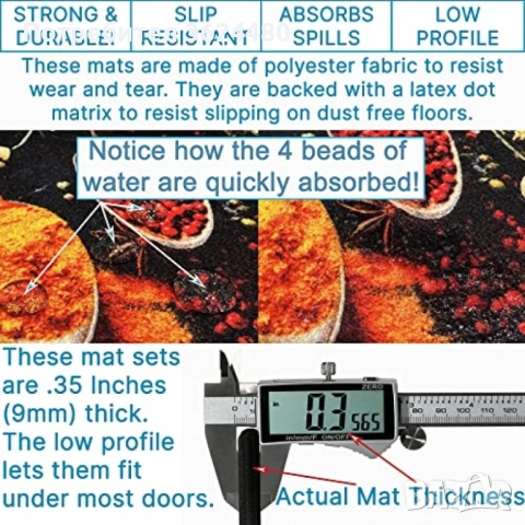 Комплект Килимчета за Кухня от 2 Части 40x60см + 40x120см, снимка 2 - Пътеки - 52400644