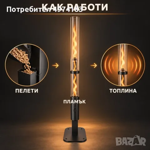 Пелетен градински отоплител, снимка 4 - Отоплителни печки - 56441719