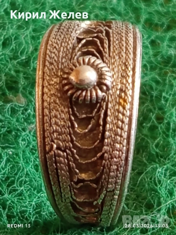 Сребърен пръстен филигранна изработка с гранулация възрожденски стил 41153, снимка 2 - Пръстени - 54005465