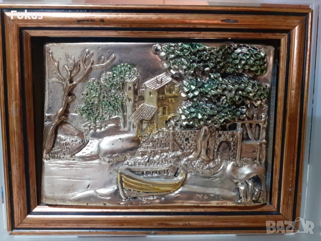 Страхотна италианска картина огледало сребърно фолио, снимка 2 - Антикварни и старинни предмети - 53347180