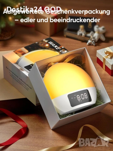 Часовник и Светлинен будилник със симулация на изгрев Bluetooth, снимка 8 - Друга електроника - 53903002