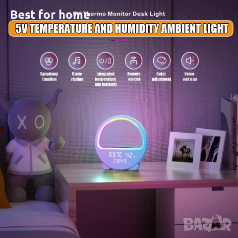 Цифров будилник с дистанционно управление, снимка 2 - Стенни часовници - 51121475