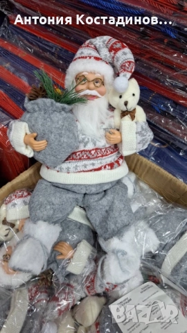 Дядо Коледа с торба и мече, снимка 3 - Декорация за дома - 52587789