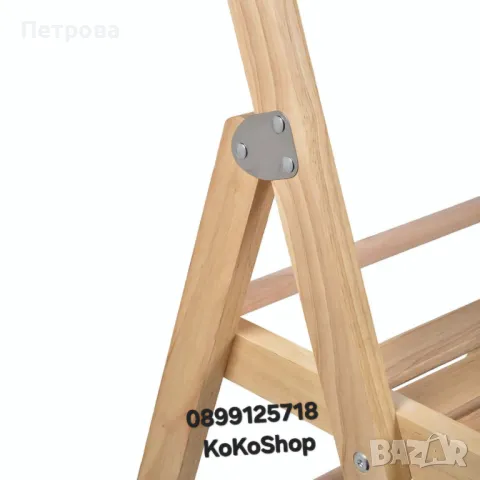 Дървен сгъваем стол-41x40x76 см./сгъваем стол/дървена стол, снимка 3 - Столове - 49247163