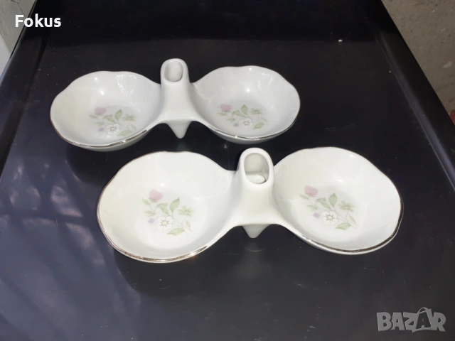 Чифт солници български порцелан