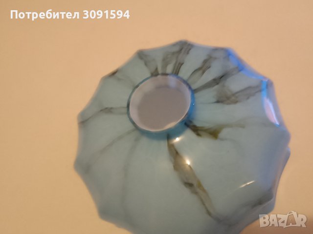 1920г-1930г Арт Деко абажур за лампа полилей двопластово къдраво стъкло, снимка 7 - Антикварни и старинни предмети - 42793577