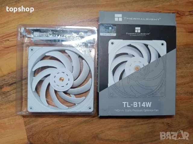 НОВ Thermalright TL-B14W 140 мм вентилатор за компютър, 1500 об./мин. S-FDB лагер / бял, снимка 6 - Други - 50492707