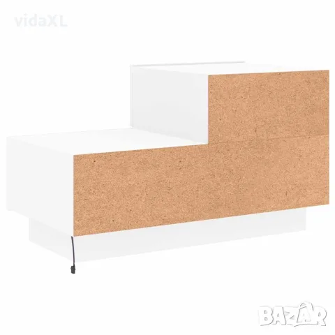 vidaXL Нощно шкафче с LED осветление, бяло, 70x36x40,5 см, снимка 9 - Шкафове - 56148121