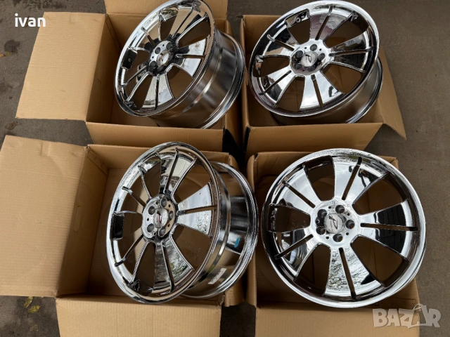 4 бр. чисто нови алуминиеви джанти PHANTOM CHROME 19 цола 5x100 , централен отвор 73.1 , ET40, 8J, снимка 3 - Гуми и джанти - 53050723