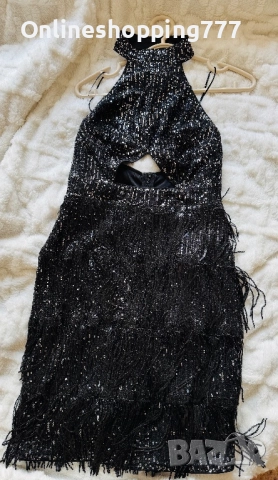 Рокля от пайети с ресни, снимка 3 - Рокли - 52837253