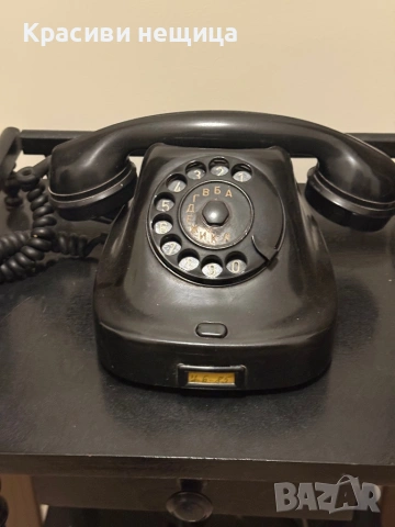 Аналогов соц телефон на дървена стойка, снимка 5 - Антикварни и старинни предмети - 45700682