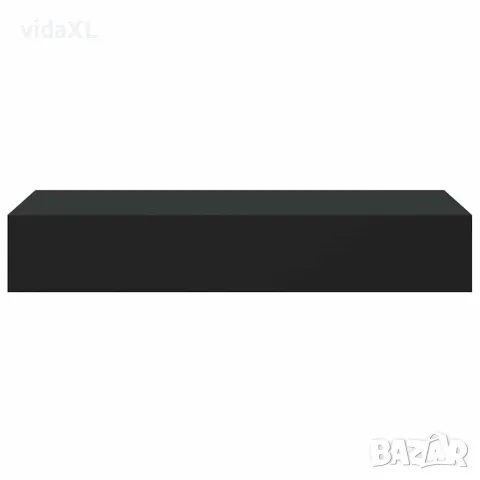 vidaXL Стенен рафт с чекмедже, черен, 60x23,5x10 см, МДФ, снимка 6 - Етажерки - 56146919