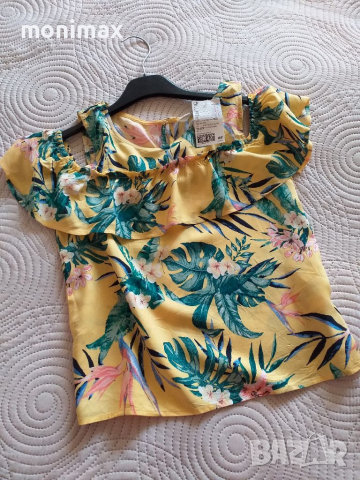 Тениска С голо рамо H&M 146 / 152 НОВА, снимка 2 - Детски тениски и потници - 36497746