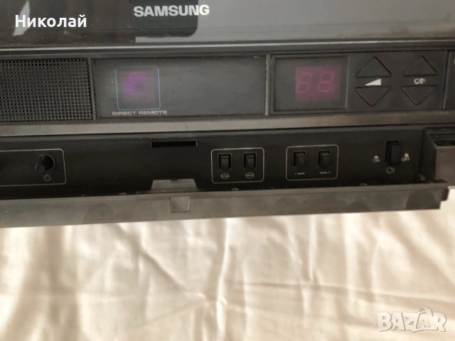 Телевизор Samsung CX-348ZME, работещ перфектно, ретро, портативен, подходящ за кабелна, дистанционно, снимка 9 - Телевизори - 52012868