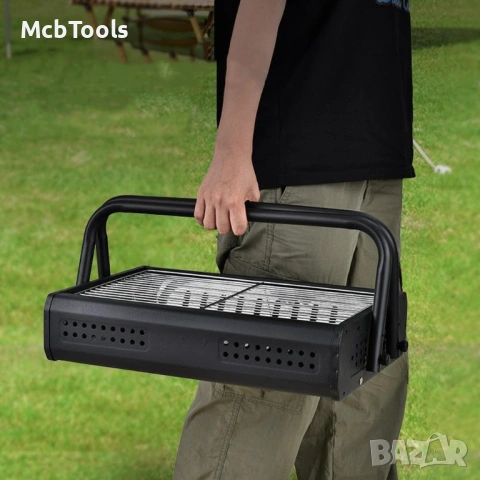 Преносима сгъваема скара на дървени въглища, снимка 4 - Барбекюта - 54090477