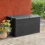 vidaXL Градински сандък за съхранение антрацит 120x56x63 см PP ратан, снимка 2