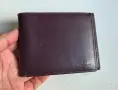 Мъжки портфейл от естествена кожа-тъмно лилаво, снимка 1