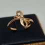 Стилен златен пръстен с фианит – 585 проба - 1,63г, снимка 2