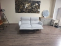 Светло сив кожен диван тройка Natuzzi с електрически релаксиращ механизъм, снимка 5