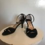 Дамски черни сандали на ток, снимка 1 - Дамски обувки на ток - 38004061