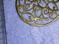 ВЕЛИКОЛЕПЕН СРЕБЪРЕН с ДЕБЕЛА РЕАЛНА ПОЗЛАТА ФЛОРАЛЕН АРТ МЕДАЛЬОН СРЕБРО 925 АЖУРНА ИЗРАБОТКА 27628, снимка 16
