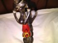 Африканска дървена фигура маска цветна височина 210мм, снимка 5