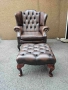 Кресло с табуретка в стил Честърфийлд, снимка 4