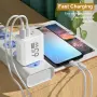 65W GaN зарядно USB PD Type-C бързо зареждане 3-портов телефонен адаптер QC3.0 Съвместим с iPhone 15, снимка 5