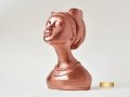 Декоративна бронзова кашпа / Подарък за жена / Кашпа с форма на глава на африканска жена, снимка 3