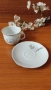 *Limoges France*сервиз за хранене от блестящ бял порцелан платинен кант, снимка 15