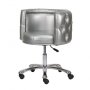 Козметичен стол - табуретка с облегалка Deco - сребриста/черна 49/62 см