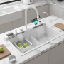 Умна кухненска мивка с изтеглящ се кран – LED дисплей, водопад, филтрирана вода , снимка 1