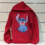 Нов детски суичър с дигитален печат Стич (Stitch) в червен цвят, снимка 5