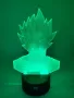 Dragon Ball Super Saiyan God Goku Екшън фигурки 3D настолна лампа 7 променящи цвета нощна лампа, снимка 1