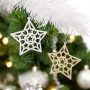 5345 Комплект коледни играчки за елха Звезди, 6 броя, снимка 3