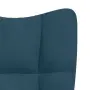 vidaXL Релакс стол, син, кадифе, снимка 6