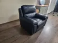 Тъмно син кожен фотьойл, снимка 6