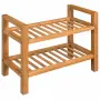 vidaXL Поставка за обувки с 2 рафта, 50x27x40 см, дъбов масив, снимка 1