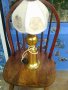 Голяма месингова настолна нощна лампа с абажур, снимка 1 - Други ценни предмети - 38331221