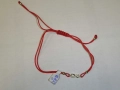 Златна гривна с червен конец - 14К, снимка 1